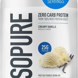 Isopure Zero Carb 100% Pure Whey Isolate Protein Powder Creamy Vanilla